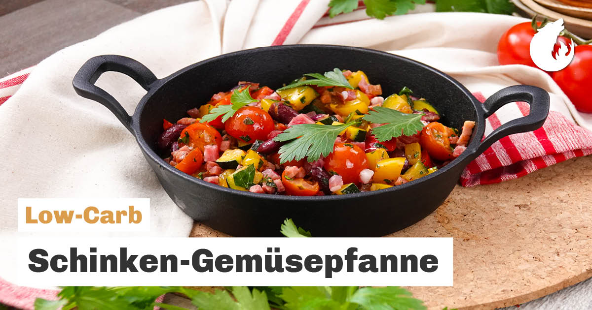 Schinken-Gemüsepfanne 🥘 Low-Carb, leicht &amp; schnell 🥰 →