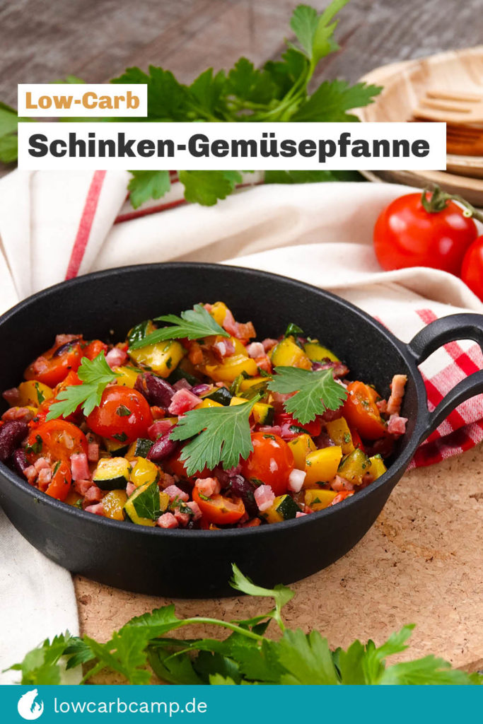 Schinken-Gemüsepfanne 🥘 Low-Carb, leicht &amp; schnell 🥰 →