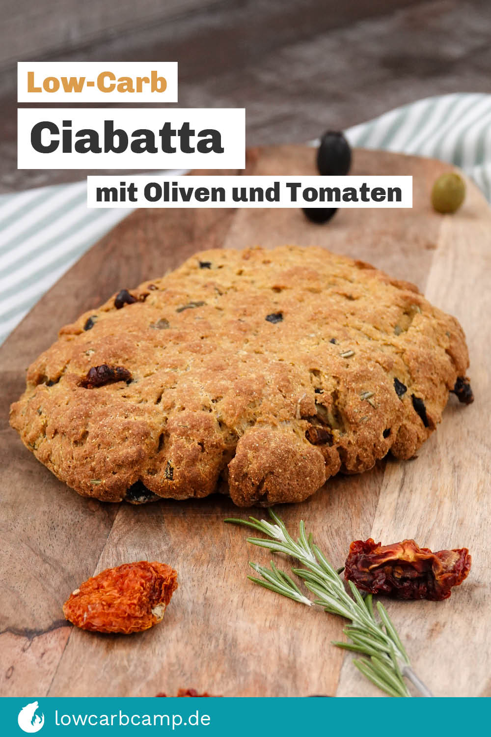 Ciabatta mit Oliven und Tomaten