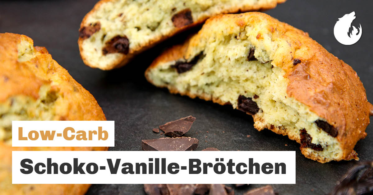 Schoko-Vanille-Brötchen 🍫 Low-Carb Brötchen süß &amp; saftig