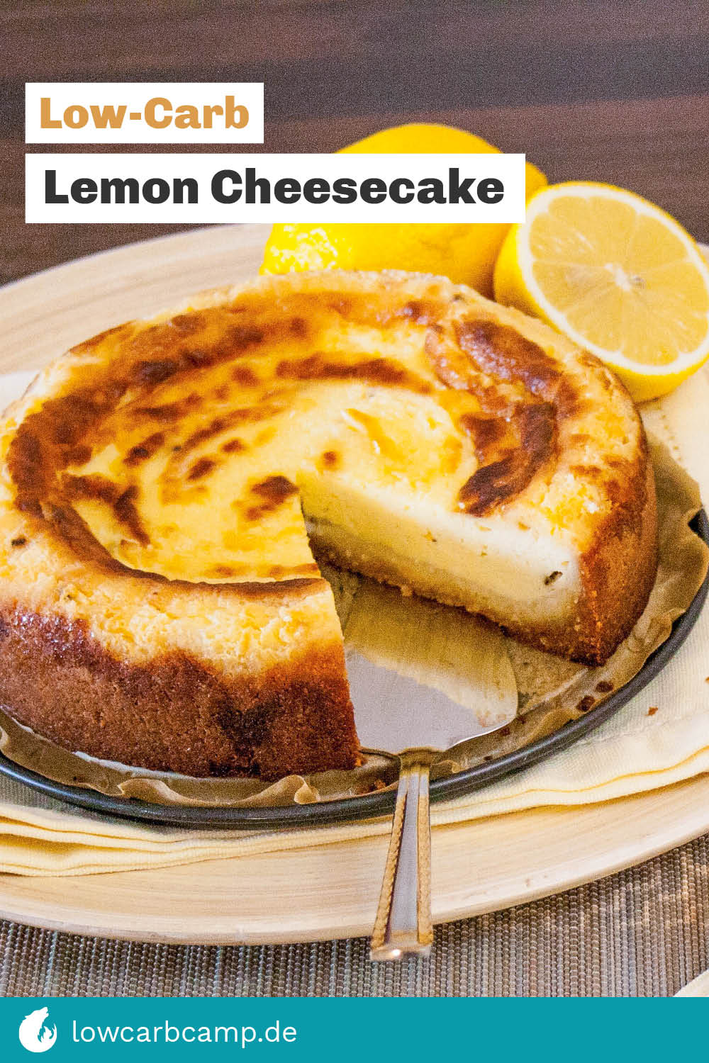 Lemon Cheesecake 🍋 (Low-Carb Zitronen-Käsekuchen)