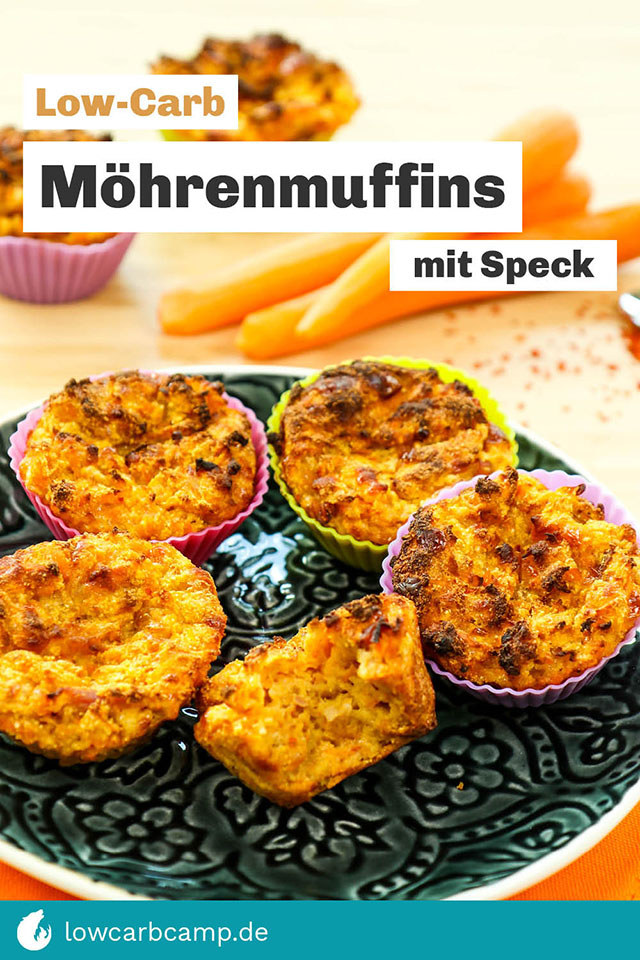 Low-Carb Möhrenmuffins mit Speck
