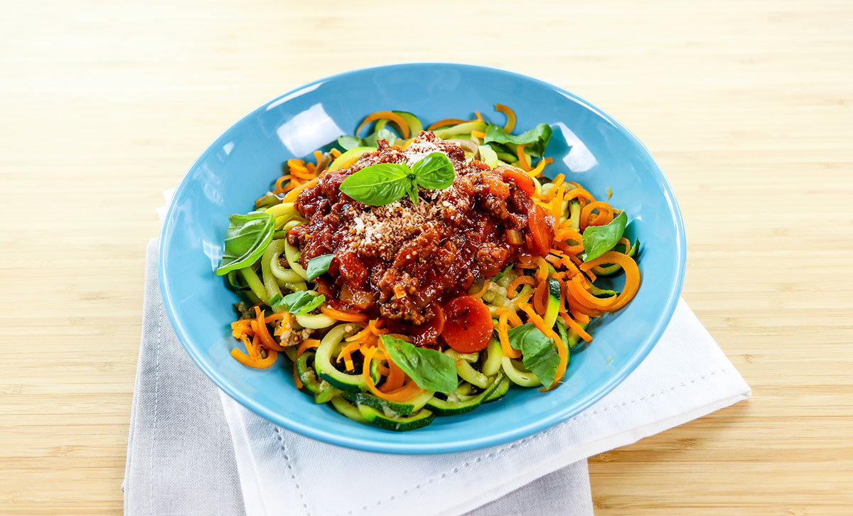 Zucchini Spaghetti & Gemüsespaghetti mit Bolognese