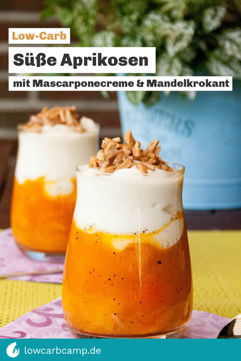Süße Aprikosen mit Mascarponecreme & Mandelkrokant