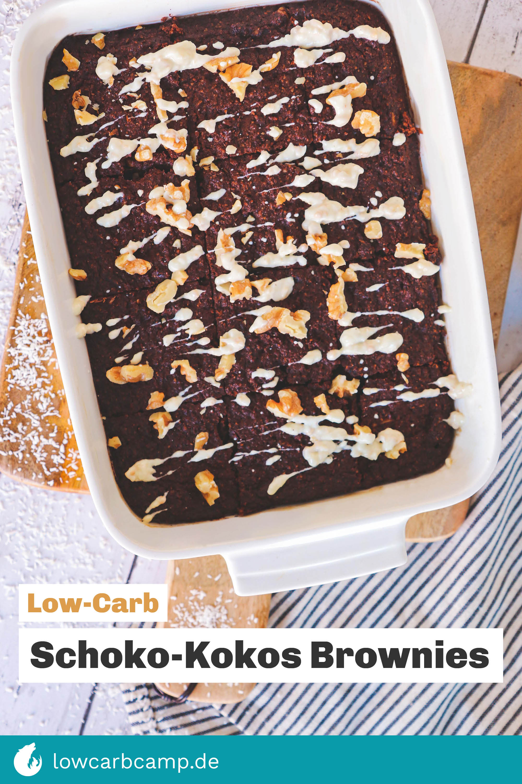 Low-Carb Schoko-Kokos Brownies