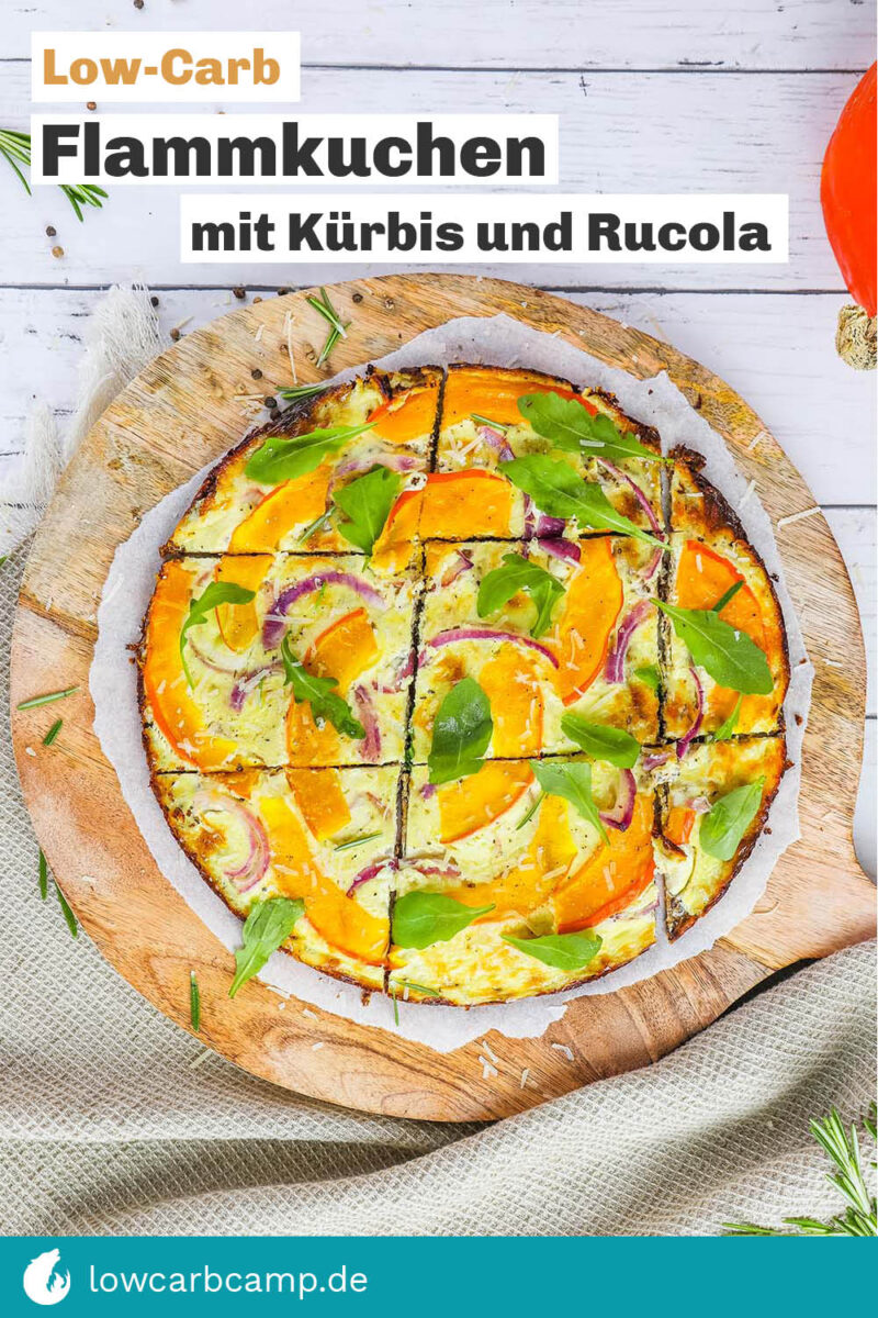 Flammkuchen mit Kürbis und Rucola