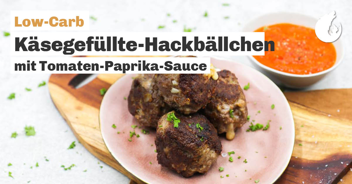 Low-Carb Käsegefüllte-Hackbällchen mit Tomaten-Paprika-Sauce 🧀🍅